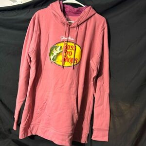 Bass pro shops logo pull over hoodie women’s pink